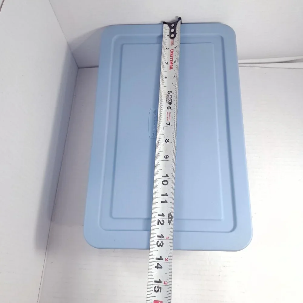 Vintage‎ Rubbermaid 0286 Storage Box Blue clear Container Plastic Snap Shut Lid